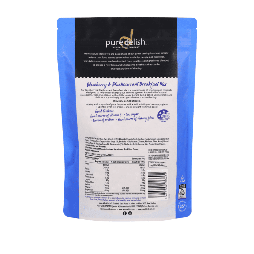 Blueberry & Blackcurrant (Immunity) Breakfast Mix 350g - Image 2