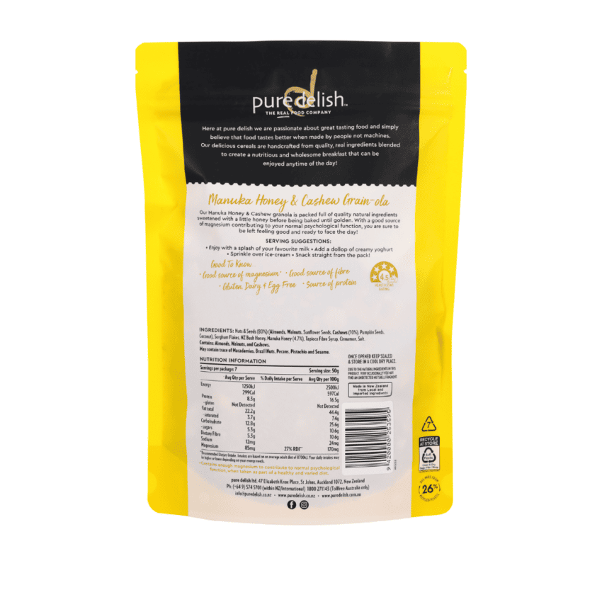 Manuka Honey & Cashew (Wellbeing) Grain-ola 350g - Image 2