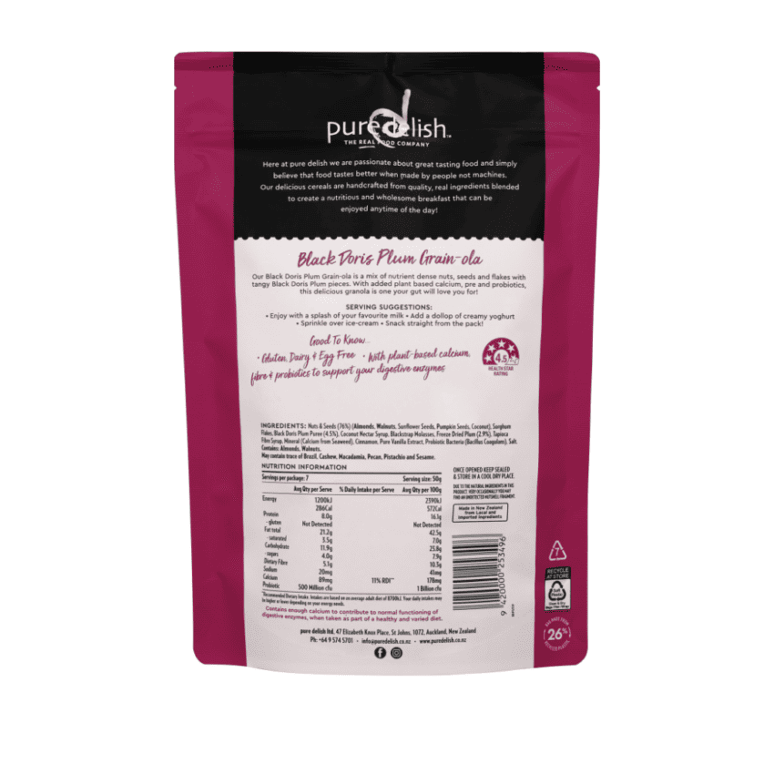 Black Doris Plum Grain-ola (Gut Health) 350g - Image 2
