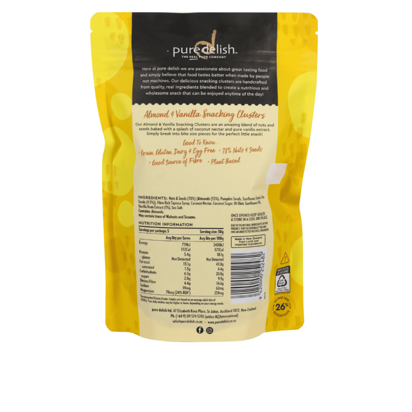 Almond & Vanilla Snacking Clusters 150g - Image 2