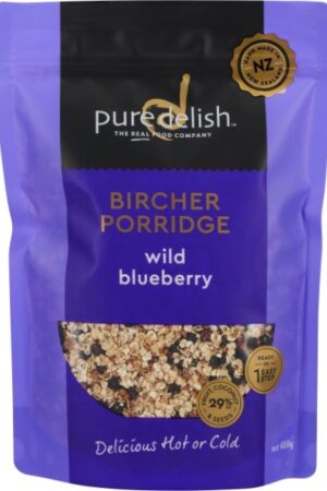 wild blueberry bircher porridge