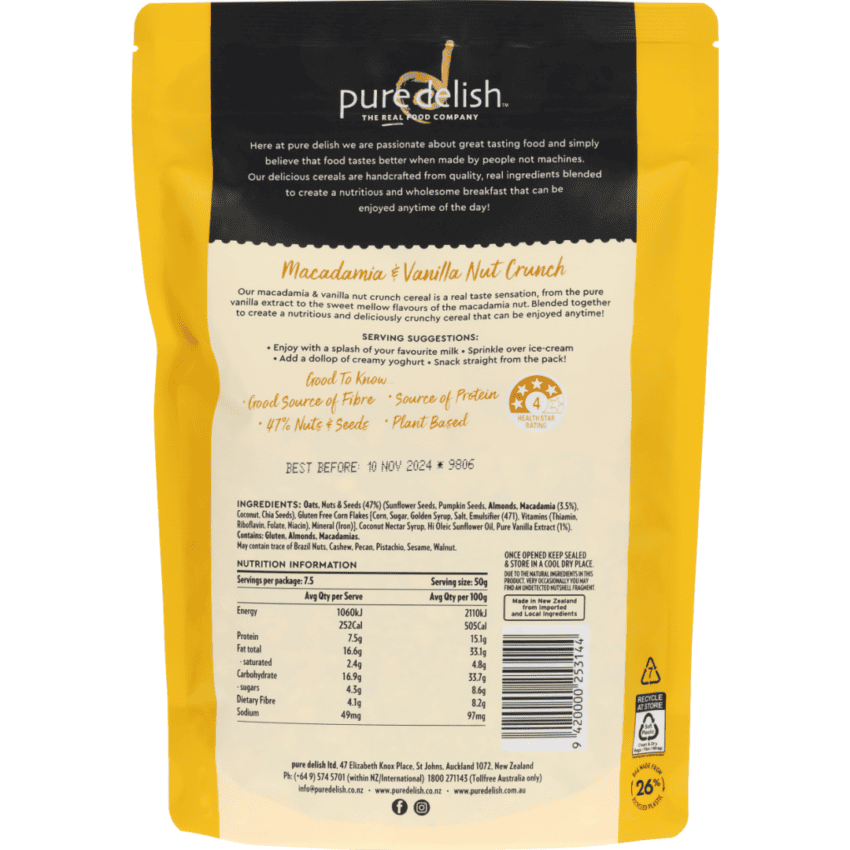 Macadamia & Vanilla Nut Crunch 375g - Image 2