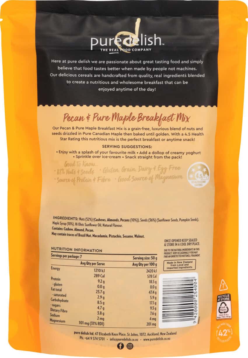 Pecan & Pure Maple Breakfast Mix 350g - Image 2