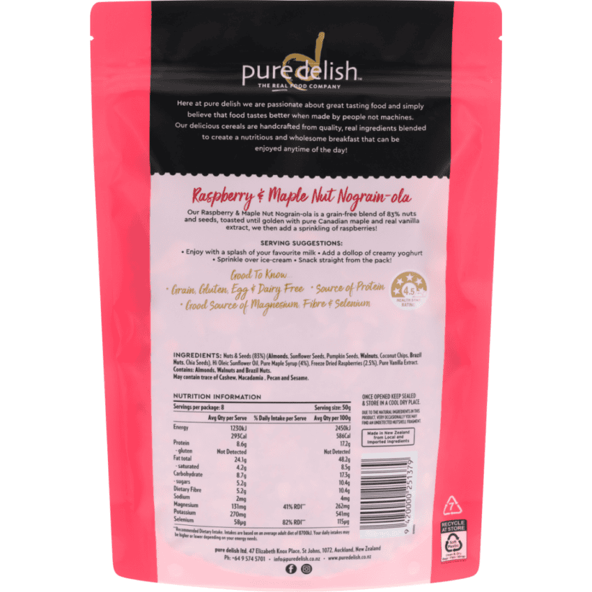 Raspberry & Maple Nut 'Nograin-ola' 400g - Image 2